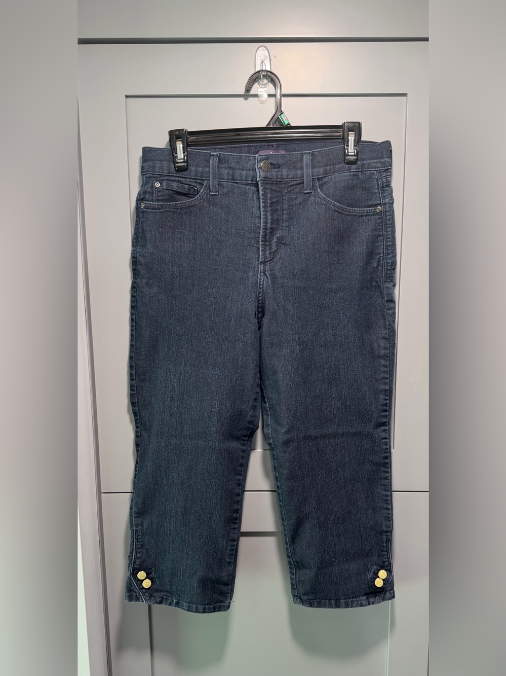 NYDJ Women's Ariel Crop jeans in a dark blue, Size 10
